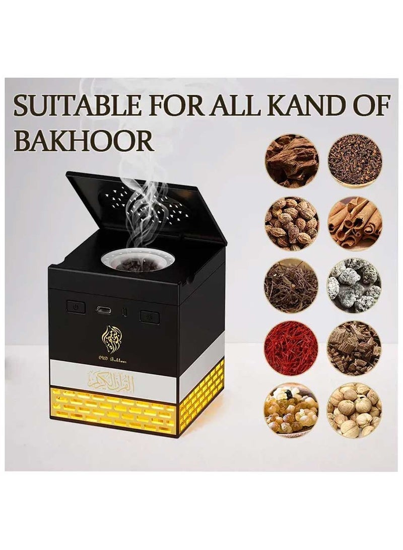 تلواح مبخرة للعلاج بالروائح العطرية مع مكبر صوت للقرآن الكريم كاملاً وإضاءة LED - Image 2